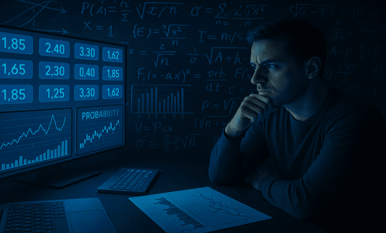Como as Casas de Apostas Definem as Odds? Descubra os Bastidores 1 homem estudando sobre as odds de apostas