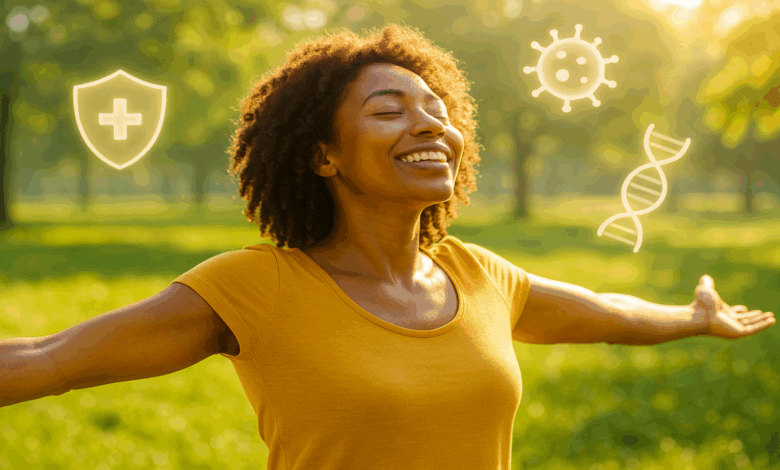 mulher tomando sol e aumentando produção de vitamina D